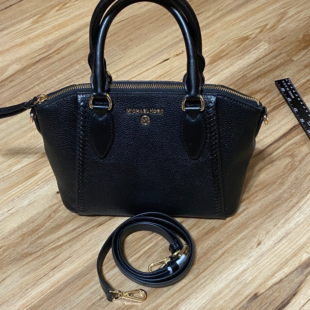 Michael Kors Black Satchel with Gold Accents